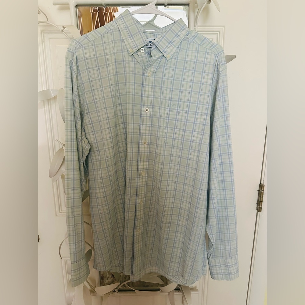 Southern Tide Men's Sky Blue Checkered Shirt
